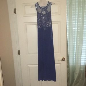 Blue Sequin Dress with Cutout Detail